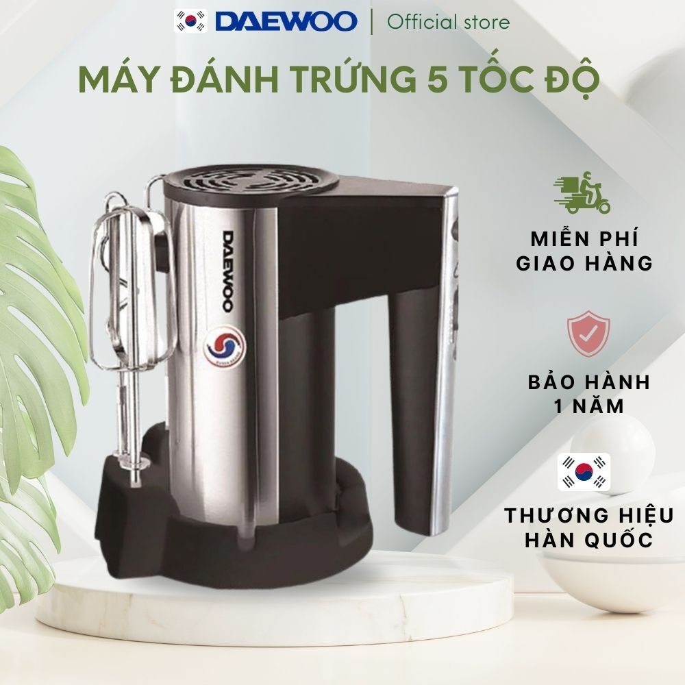 Ảnh Máy đánh trứng Daewoo DWHM-831S với 5 tốc độ, công suất 250W kèm 4 que inox, bảo hành 12 tháng 1