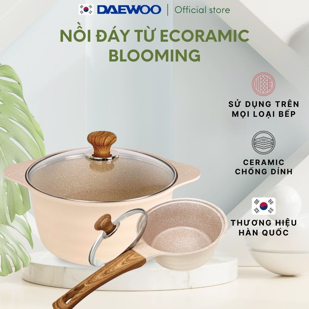 Ảnh Nồi Chống Dính Đáy Từ Cao Cấp Ecoramic Blooming, Quánh 18cm Nồi 20 22 24 26 28 cm 1