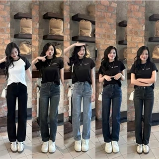Quần Jean Nữ Ống Đứng Lai Gập 4p 96cm và 93cm