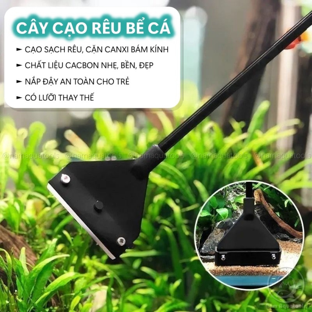 Cây Cạo Rêu Bể Cá Aquatools – Carbon Nhẹ, Bền, Kèm Lưỡi Thay Thế ...