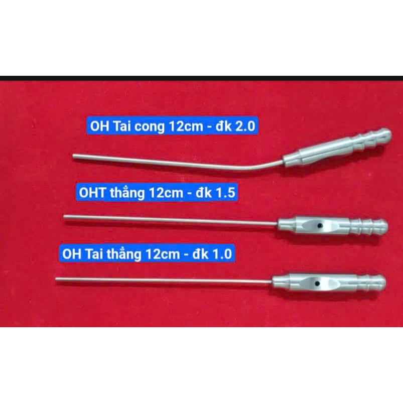 Ống hút dịch tai mũi họng nhiều kích thước (cong và thẳng)