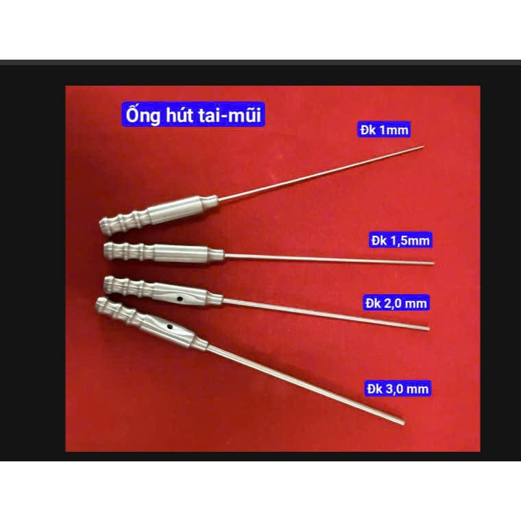 Ống hút dịch tai mũi họng nhiều kích thước (cong và thẳng)