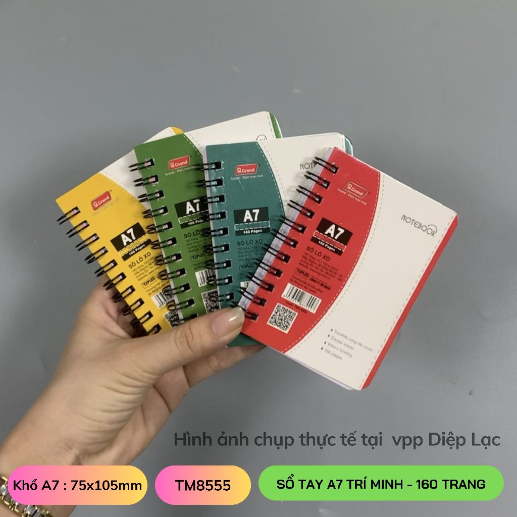 Sổ tay mini A7 ghi chép nhỏ gọn giấy đep dùng văn phòng P Grand Trí ...