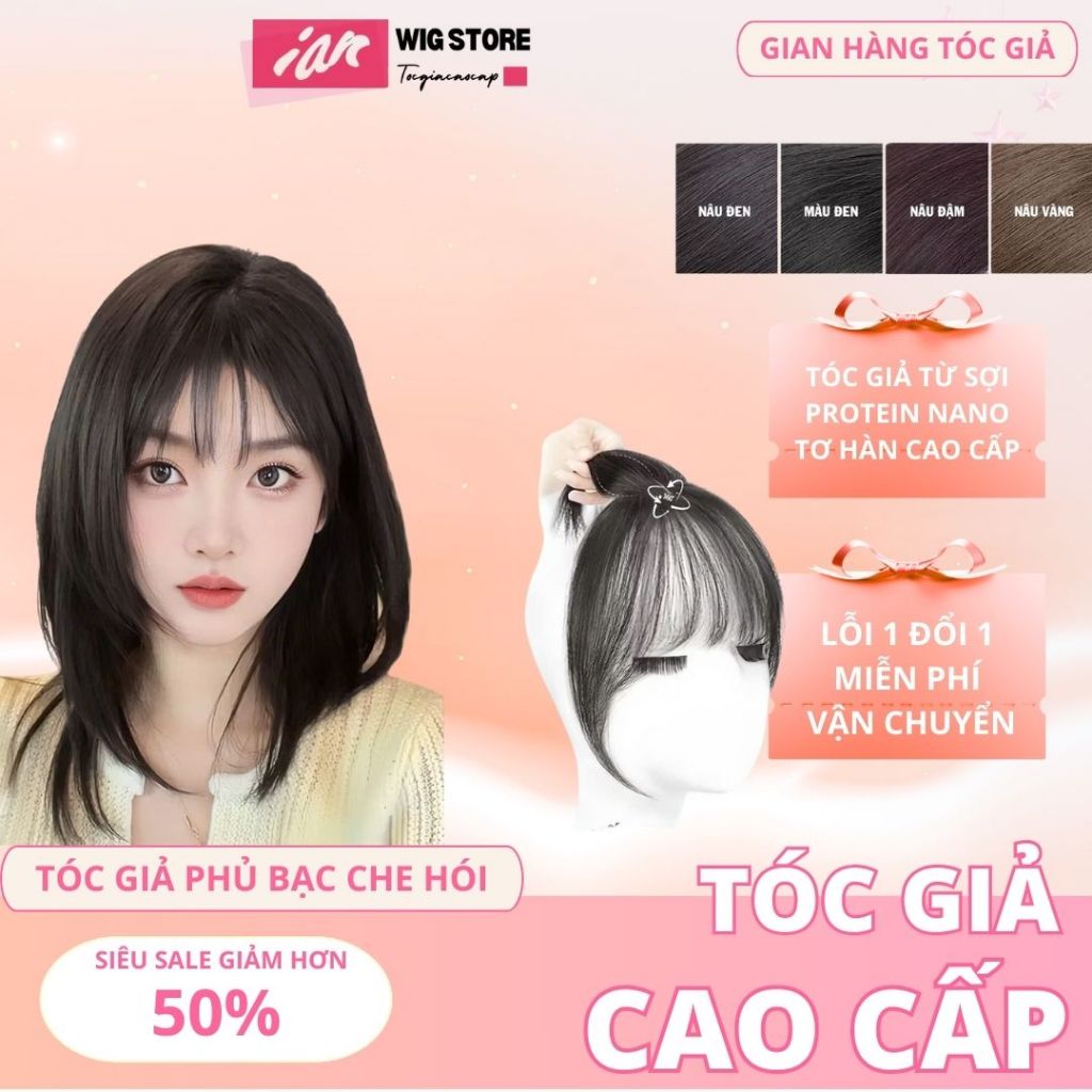 Tóc Giả IAN, Tóc Giả Phủ Hói Che Tóc Bạc Tóc Mỏng Kiểu Dáng Mái Bay ...
