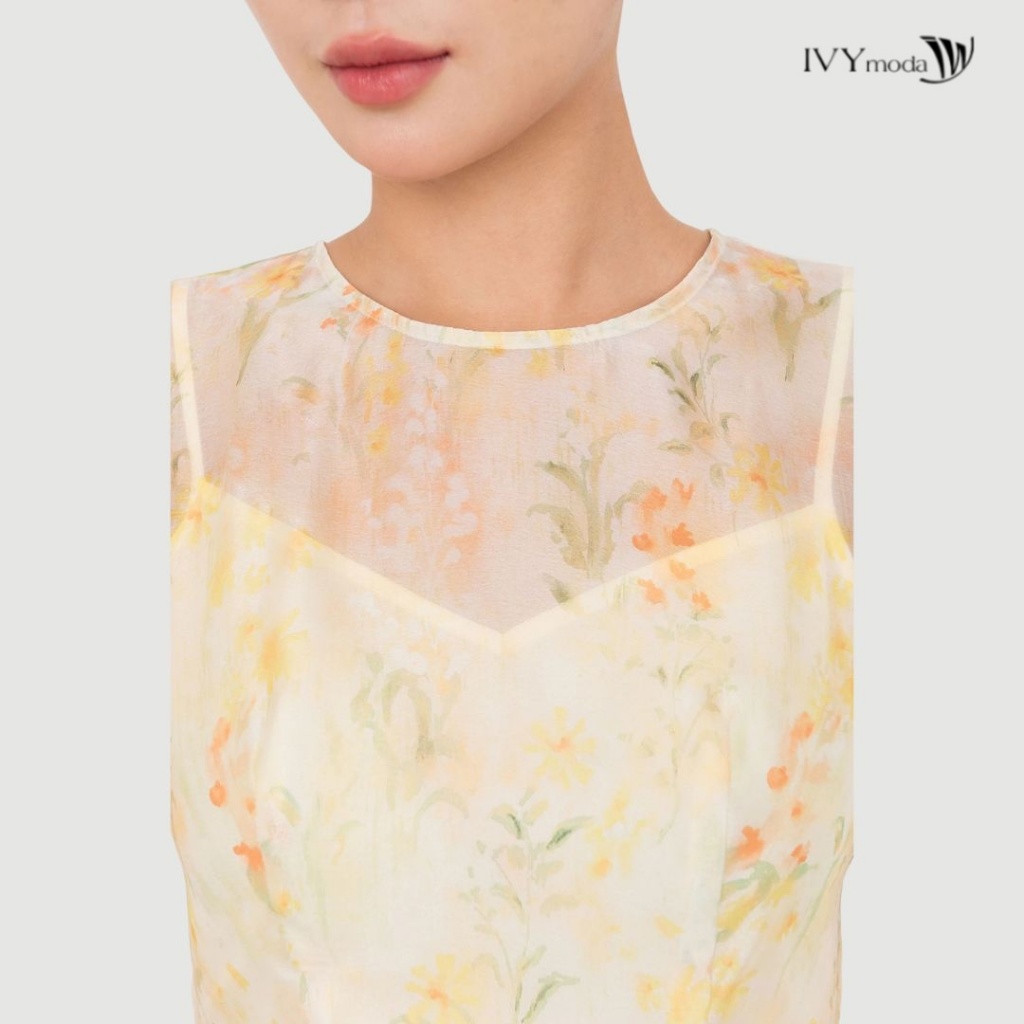 Ảnh Sunpetal Dress – Đầm Tencel hoa vàng pastel, Đầm công sở nữ IVY moda MS 48T0270 2