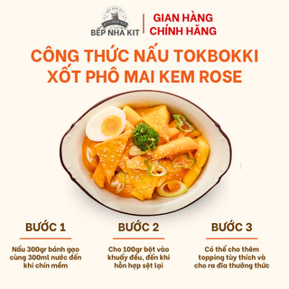 Combo Kit Yêu Bánh Gạo Hàn Quốc Sốt Phô Mai Bột Phô Mai Kem Rose, Bánh Gạo Sốt Gochujang Hàn Quốc