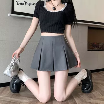 Chân Váy Tennis Bigsize Nữ,Chân Váy Kiểu Big Size Xếp Ly Bản To Đi Chơi Đi Làm Vải Tây Mềm Mại CV412