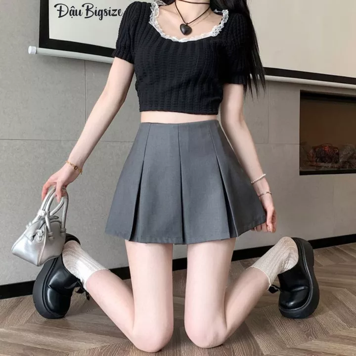 Chân Váy Tennis Bigsize Nữ,Chân Váy Kiểu Big Size Xếp Ly Bản To Đi Chơi Đi Làm Vải Tây Mềm Mại CV412