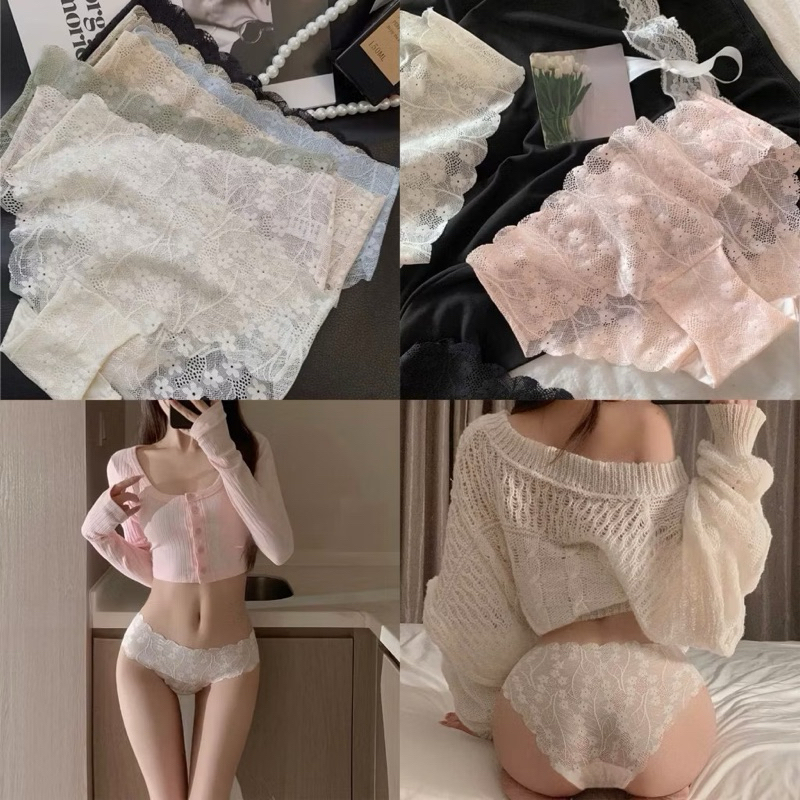 Quần lót nữ ❤️ quần lót ren lưới viền lượn sóng cao cấp A18