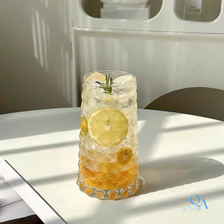 Ly thủy tinh chịu nhiệt dáng tháp họa tiết kim cương, ly cà phê, cocktail, sinh tố, nước ép 500ml