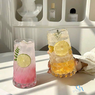 Ly thủy tinh chịu nhiệt dáng tháp họa tiết kim cương, ly cà phê, cocktail, sinh tố, nước ép 500ml