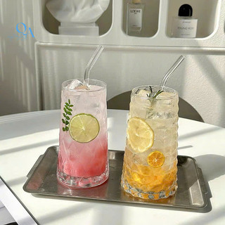 Ly thủy tinh chịu nhiệt dáng tháp họa tiết kim cương, ly cà phê, cocktail, sinh tố, nước ép 500ml