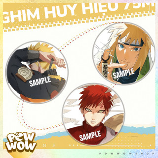 Pin Ghim Huy Hiệu 75mm Thiếc Không Rỉ Cán Màn Hologram – Phong Cách Nhân Vật Anime Manga Naruto Ninja Huyền Thoại