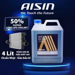 Nước Làm Mát Giải Nhiệt Động Cơ Màu Xanh Dương AISIN Super Long Life Coolant 50% 4 Lít SCPM50A4LB Dùng Cho Ô Tô Xe Máy