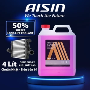 Nước Làm Mát Giải Nhiệt Động Cơ Màu Hồng AISIN Super Long Life Coolant 50% 4 Lít SCPM50A4LPK Dùng Cho Ô Tô Xe Máy