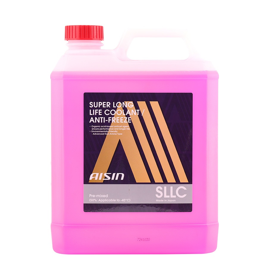 Nước Làm Mát Giải Nhiệt Động Cơ Màu Hồng AISIN Super Long Life Coolant 50% 4 Lít SCPM50A4LPK Dùng Cho Ô Tô Xe Máy