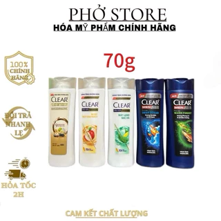 (HKM) Combo 5 chai dầu gội Clear/Clear Men sạch gàu 9 loại thảo dược, táo, bạc hà 70g