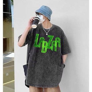 LOCAL BRAND Áo thun Wash LADZZA Phong Cách Unisex Form Rộng / Áo thun LADZZA Phông Màu Phong Cách Âu Mỹ