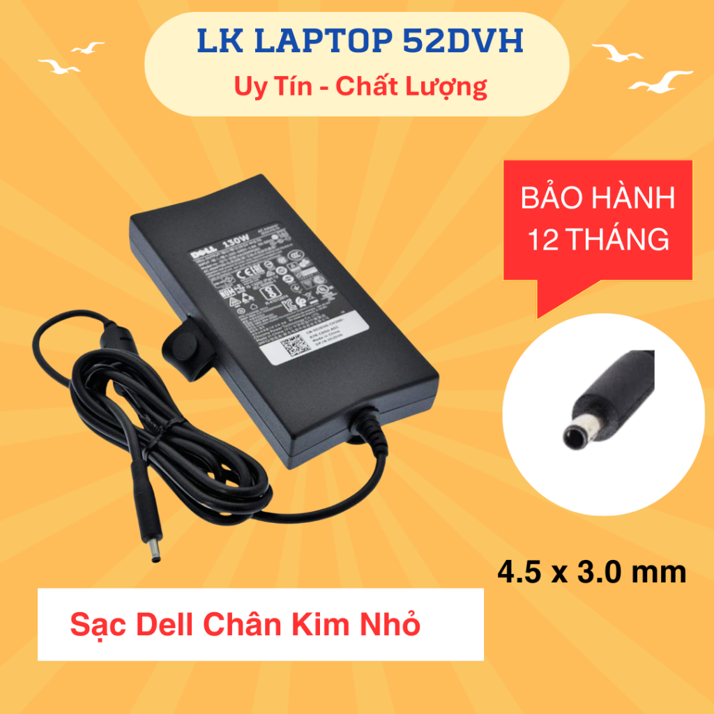 Sạc Dell Gaming Latitude, Dell XPS, Dell Precision, Dell Alienware 19.5V - 6.7A / 9.23A 130W / 180W - BẢO HÀNH 12 THÁNG