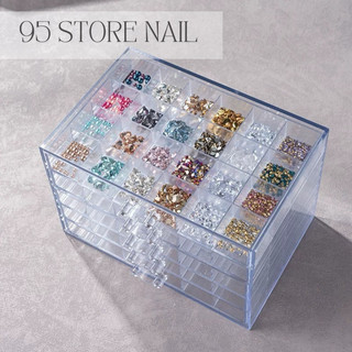 Khay meka 5 tầng đựng phụ kiện nail - kệ đựng charm đá nail tiện dụng