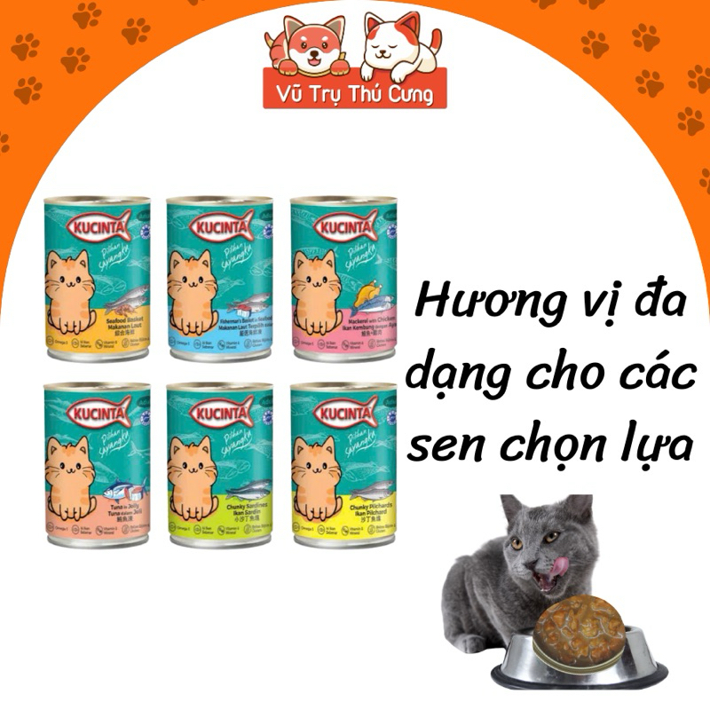 Combo 6 Lon Pate Kucinta Cho Mèo 400g