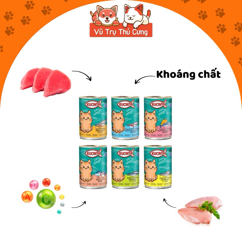 Combo 6 Lon Pate Kucinta Cho Mèo 400g