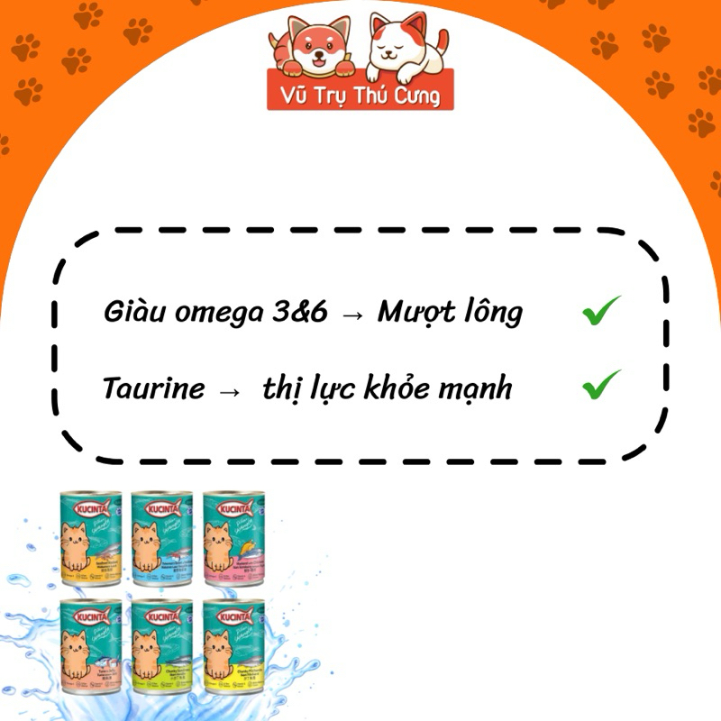 Combo 6 Lon Pate Kucinta Cho Mèo 400g