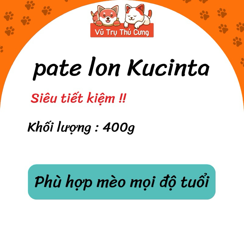 Combo 6 Lon Pate Kucinta Cho Mèo 400g