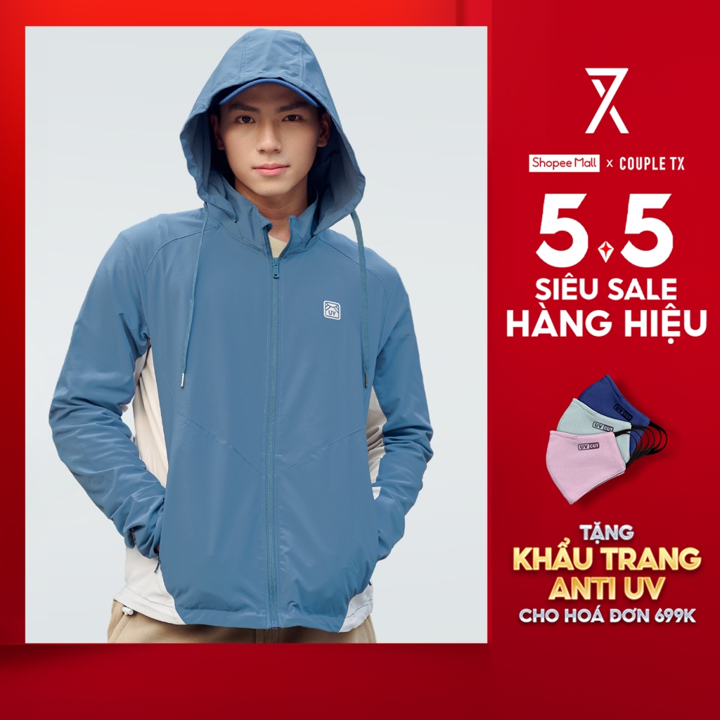 Ảnh Áo Khoác Dù UV Pro Nam Chống Nắng Couple TX Phối Màu Sun Mate Nón Tháo Rời MOK 1061 1
