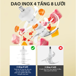 Máy xay Samono cối thủy tinh 300ml 200W xay thịt/ tỏi ớt đa năng/thức ăn dặm cho bé SW-MC200S