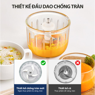 (CAO CẤP- 8 LƯỠI + QUAI) Máy xay ăn dặm 0.3L Samono SW-MFC200 cho bé, 200W, cối thủy tinh kèm quai chụp, xay thịt