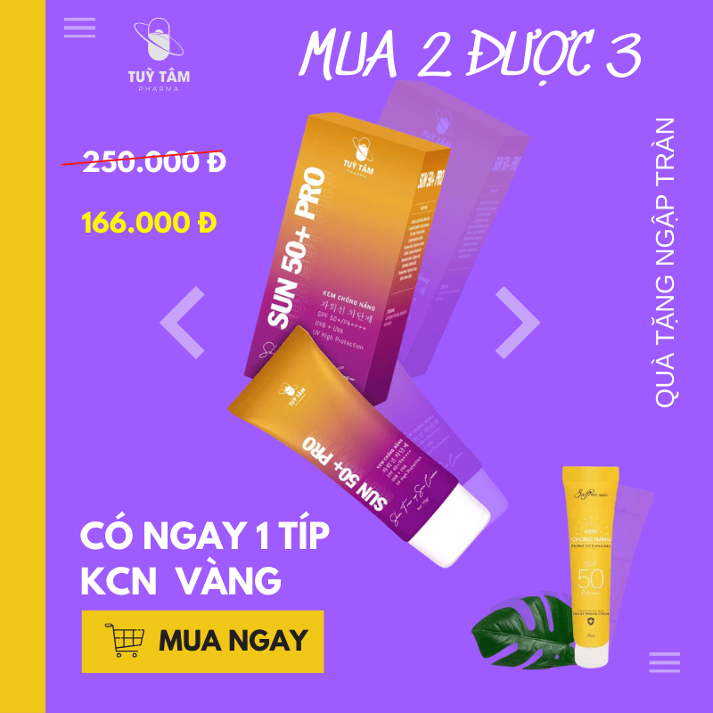 Kem chống nắng Sun Pro 50+/PA++++ UVB + UVA UV High Protection - 70gram - Tùy Tâm pharma