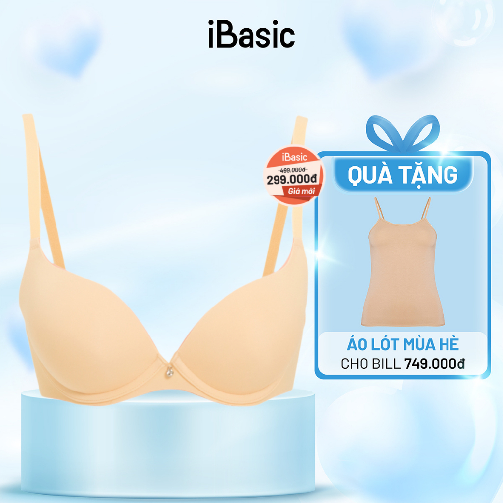 Ảnh Áo ngực có gọng iBasic mút dày trơn phối màu viền cup T-shirt BRAW154 1