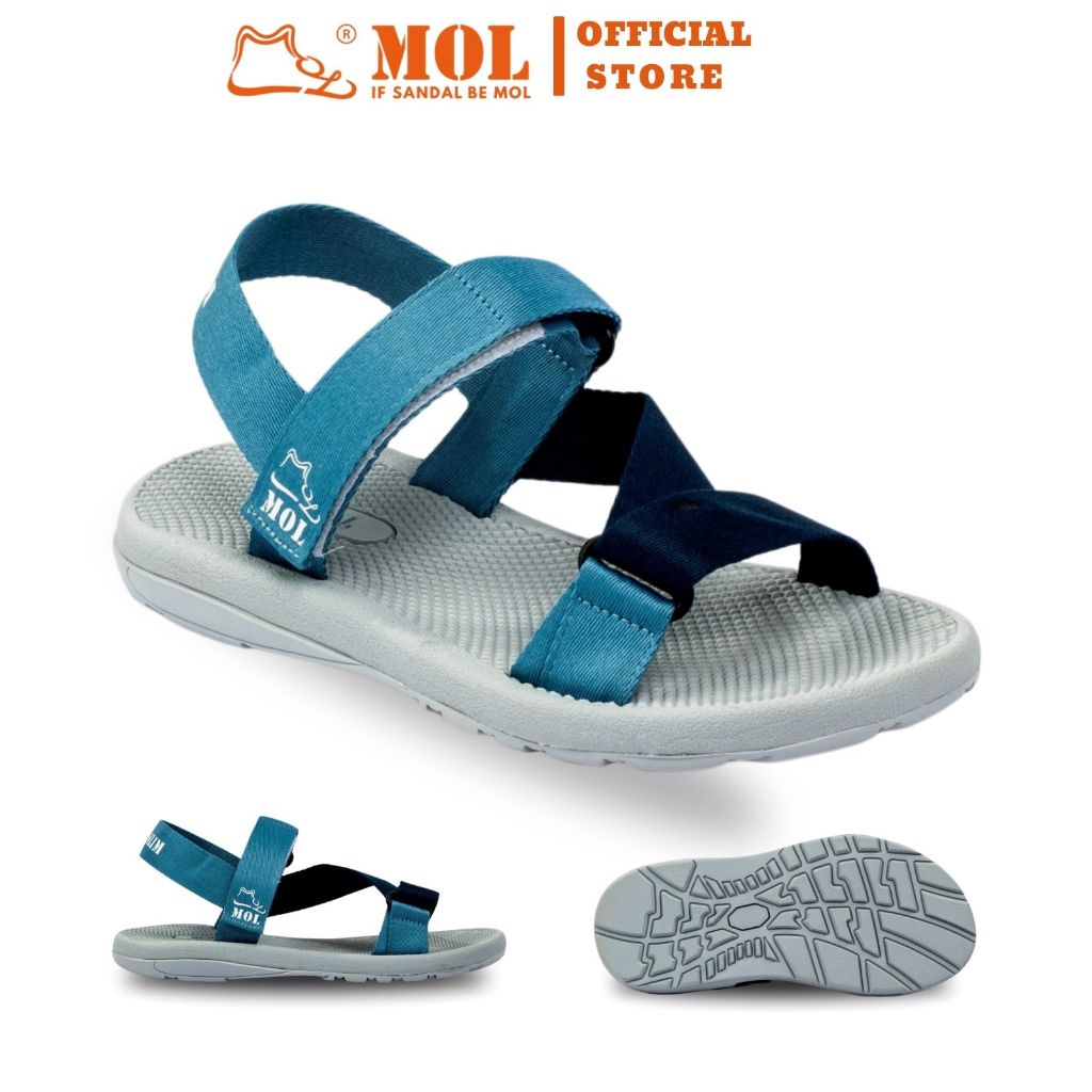 Ảnh Sandal nam nữ unisex MOL quai chữ Z MS1166XD màu xanh 1