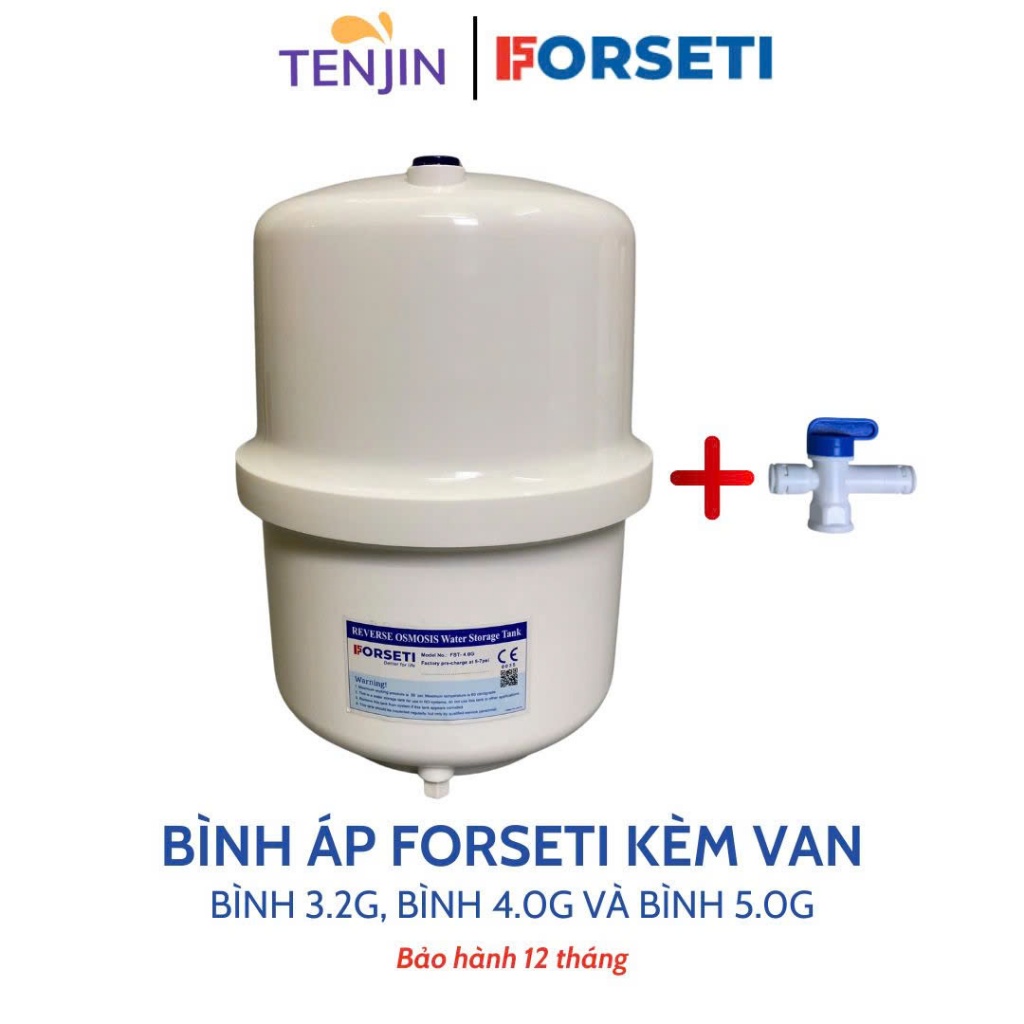 Bình Áp Cho Máy Lọc Nước RO Thương Hiệu Forseti 3.2 (8L), 4.0 (10L) và 5.0 (12L) Kèm Van Bảo Hành 12 Tháng