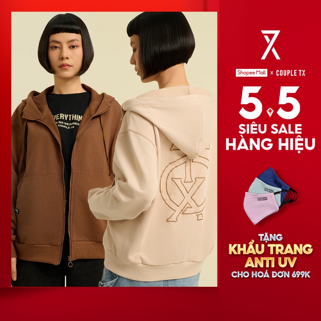 Ảnh Áo Khoác Chống Nắng Nữ Couple TX Thun Chân Cua In Nhũ Nổi Special Play Logo Form Relax WOK 2060 1