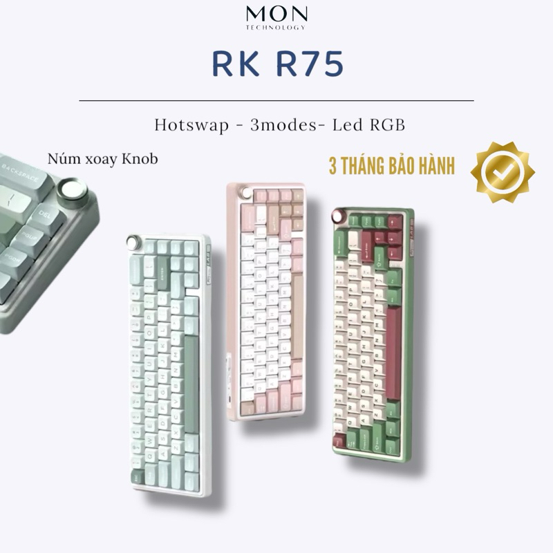 [Sẵn Hàng] Bàn phím cơ RK R65 3 Mode | Mạch Ngược| Plate PC | Led RGB ...