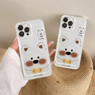 Ốp Lưng iPhone Cute Puppy Hoa Viền Thẳng Chống Sốc, Bảo Vệ Camera - iP 7/8/X/XS/11/12/13/14/15/16/17/Plus/Pro/Max/Air