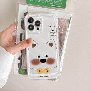 Ốp Lưng iPhone Cute Puppy Hoa Viền Thẳng Chống Sốc, Bảo Vệ Camera - iP 7/8/X/XS/11/12/13/14/15/16/17/Plus/Pro/Max/Air