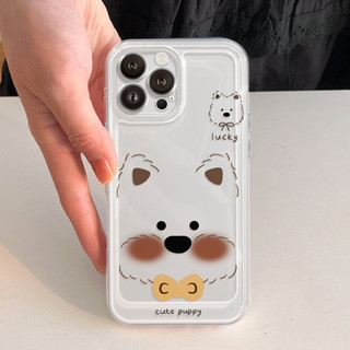 Ốp Lưng iPhone Cute Puppy Hoa Viền Thẳng Chống Sốc, Bảo Vệ Camera - iP 7/8/X/XS/11/12/13/14/15/16/17/Plus/Pro/Max/Air