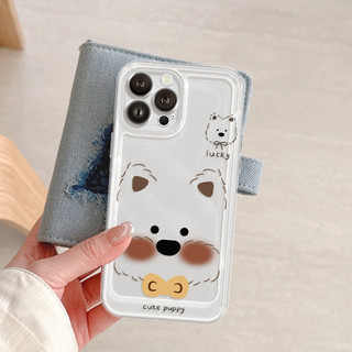 Ốp Lưng iPhone Cute Puppy Hoa Viền Thẳng Chống Sốc, Bảo Vệ Camera - iP 7/8/X/XS/11/12/13/14/15/16/17/Plus/Pro/Max/Air