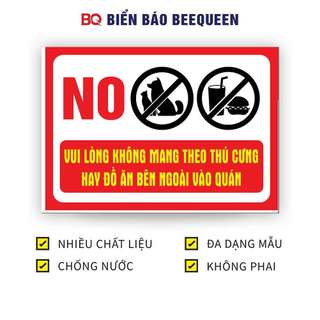 Biển báo KHÔNG MANG THÚ CƯNG VÀ ĐỒ ĂN BÊN NGOÀI VÀO QUÁN N217