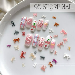 Charm nơ nhựa mini gắn móng nail set 50 viên
