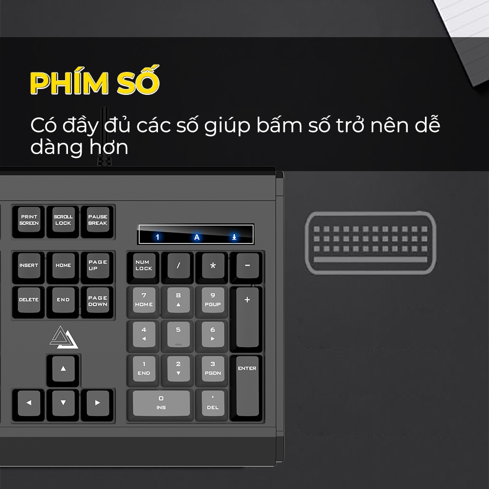 Bàn phím máy tính có dây SIDOTECH KM27Plus full size 104 phím chống ồn chống nước laptop văn phòng | BigBuy360 - bigbuy360.vn