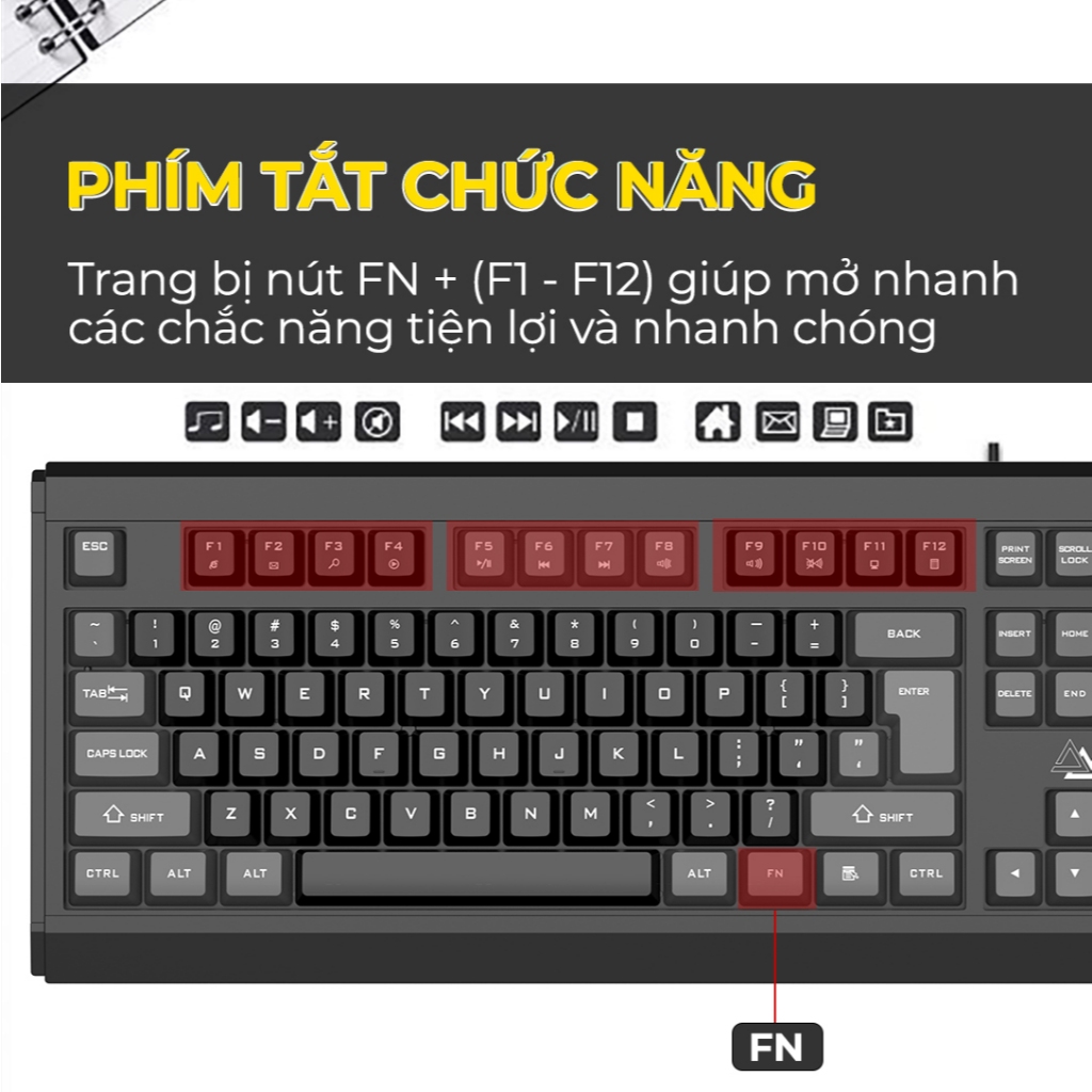 Bàn phím máy tính có dây SIDOTECH KM27Plus full size 104 phím chống ồn chống nước laptop văn phòng | BigBuy360 - bigbuy360.vn