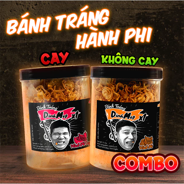 Combo 2 hũ bánh tráng Dính Mép hành ph