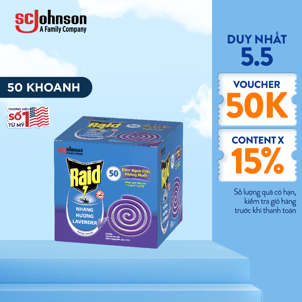 Ảnh RAID Nhang Diệt Muỗi Hương Lavender 50 Khoanh 1