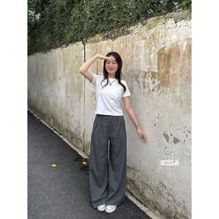 Quần tây nữ công sở - quần tây suông xếp ly ống rộng JORDANE nhiennhienvintage NQT00004