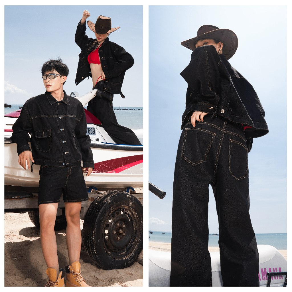 Ảnh Áo khoác jean nam DOL phom Boxy rộng CAPMAN CLUB, áo khoác denim cho nam trẻ trung 3