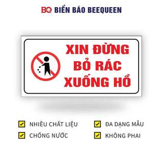Biển báo XIN DỪNG BỎ RÁC XUỐNG HỒ N240